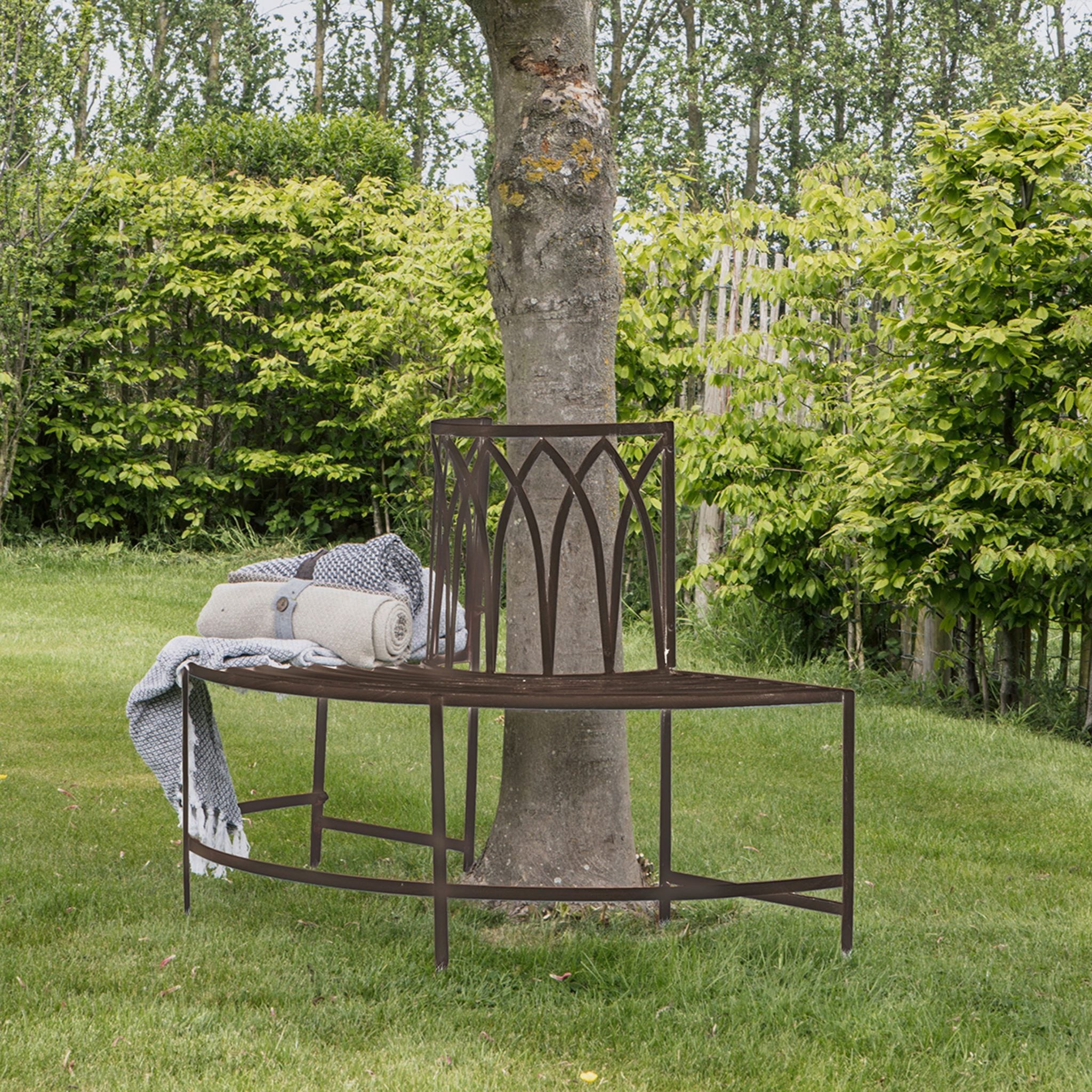 Alberoni Outdoor Tree Bench Seat Ember – Knees