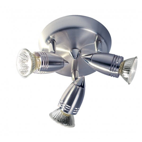 dar lighting GEM7646 Gemini 3 Light Compact Plate Satin Chrome (Pack of 4)