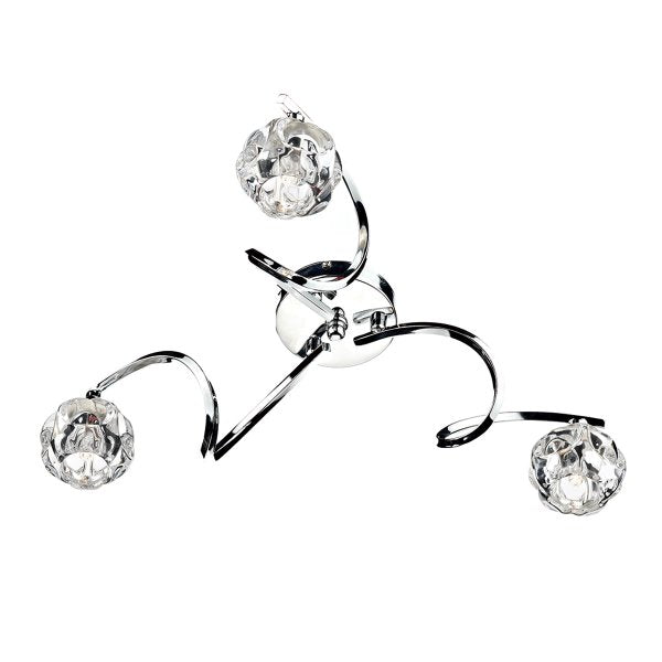 dar lighting Bab5350 Babylon 3 Light Semi Flush Polished Chrome