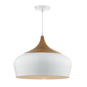 dar lighting Gau8602 Gaucho 1 Light Pendant White Large