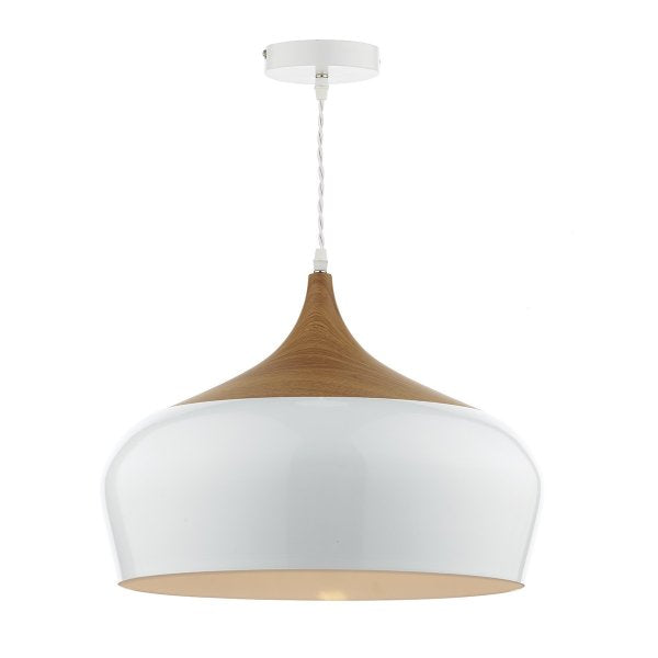 dar lighting Gau8602 Gaucho 1 Light Pendant White Large