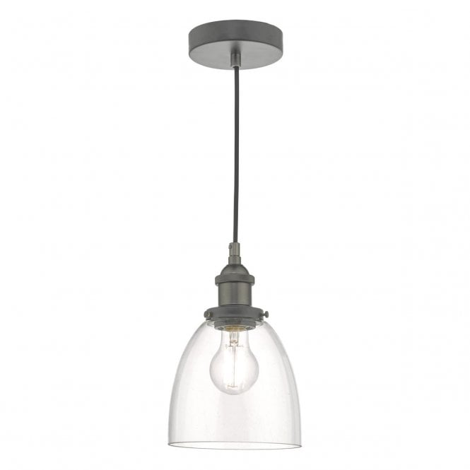 dar lighting Arv0161 Arvin Pendant Antique Chrome and Glass