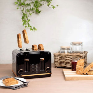 Haden 191168 Salcombe 4 Slice Toaster - Black & Copper