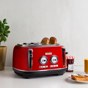 Haden 199386 Jersey 4 Slice Toaster - Red