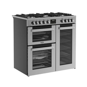 Belling 444411794 Cookcentre 90cm Dual Fuel Range Cooker - Stainless Steel