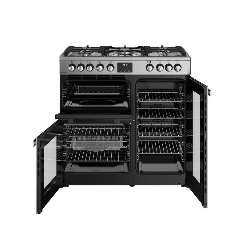 Belling 444411794 Cookcentre 90cm Dual Fuel Range Cooker - Stainless Steel