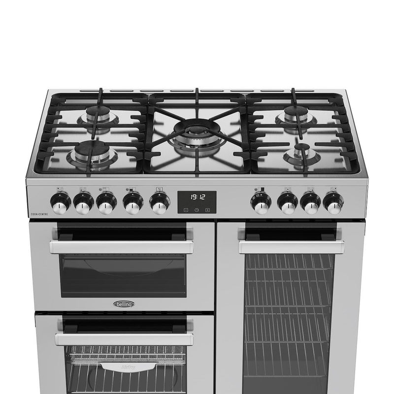 Belling 444411794 Cookcentre 90cm Dual Fuel Range Cooker - Stainless Steel