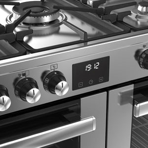 Belling 444411794 Cookcentre 90cm Dual Fuel Range Cooker - Stainless Steel