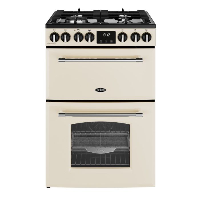 Belling 444411814 Farmhouse 60cm Dual Fuel Freestanding Cooker - Cream