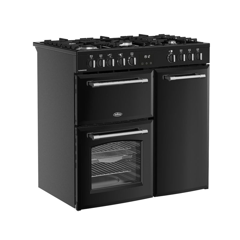 Belling 444411820 Farmhouse 90cm Dual Fuel Range Cooker - Black