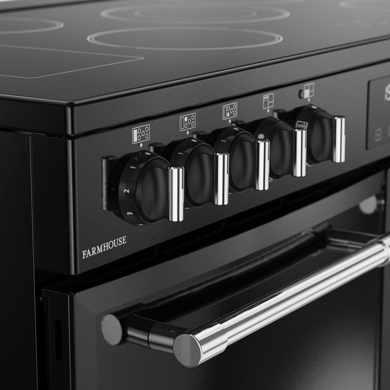 Belling 444411826 Farmhouse 100cm Ceramic Range Cooker - Black