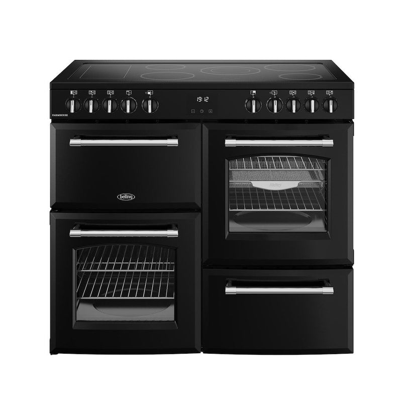 Belling 444411826 Farmhouse 100cm Ceramic Range Cooker - Black