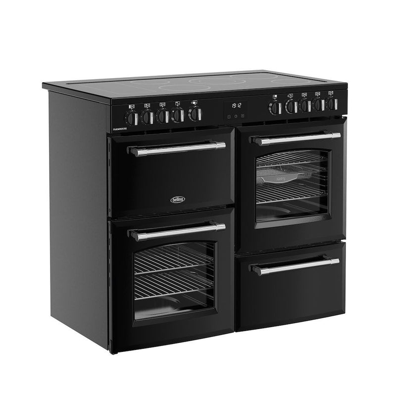 Belling 444411826 Farmhouse 100cm Ceramic Range Cooker - Black