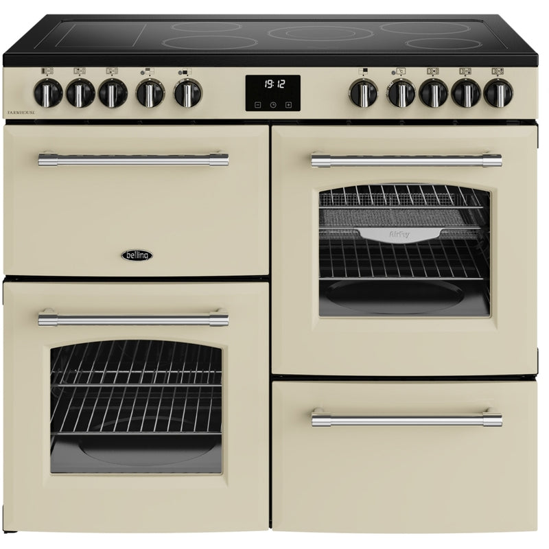 Belling 444411827 Farmhouse 100cm Ceramic Range Cooker - Cream