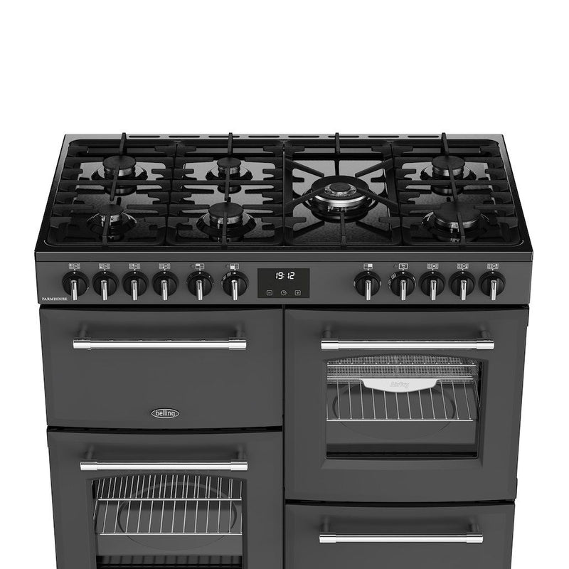 Belling 444411828 Farmhouse 100cm Dual Fuel Range Cooker - Anthracite