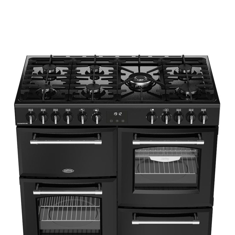 Belling 444411829 Farmhouse 100cm Dual Fuel Range Cooker - Black