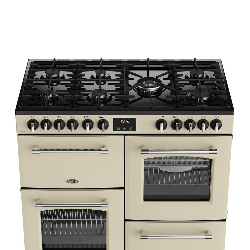 Belling 444411830 Farmhouse 100cm Dual Fuel Range Cooker - Cream
