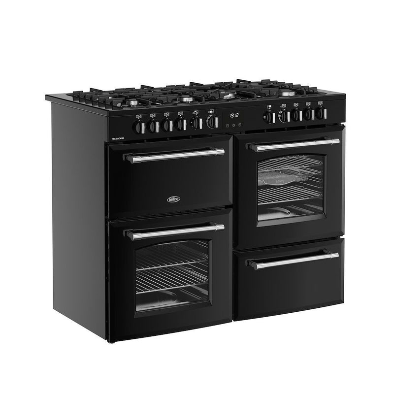 Belling 444411838 Farmhouse 110cm Dual Fuel Range Cooker - Black