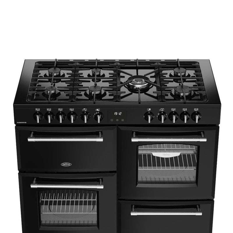 Belling 444411838 Farmhouse 110cm Dual Fuel Range Cooker - Black