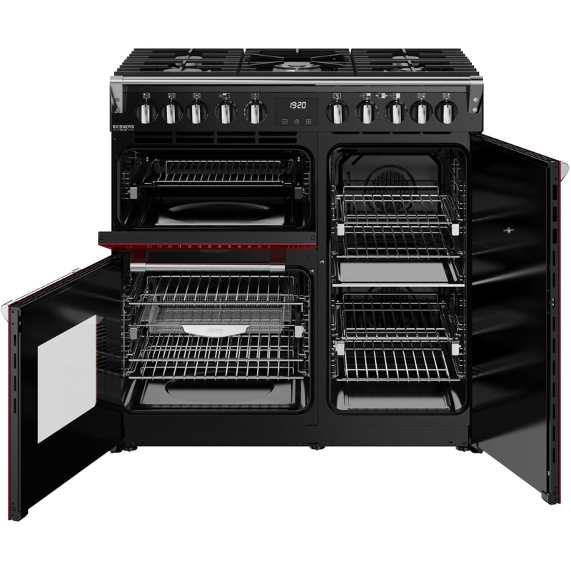 Stoves 444412008 Richmond Deluxe 90cm Dual Fuel Range Cooker - Garnet Red
