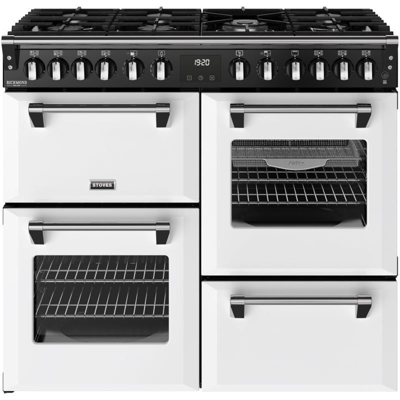 Stoves 444412016 Richmond Deluxe 100cm Dual Fuel Range Cooker - Ice White