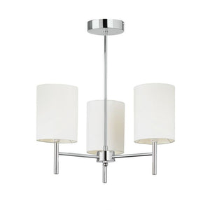 Brio 3 Light Semi Flush Ceiling Light- Chrome