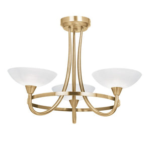 Cagney 3 Light Semi Flush Ceiling Light - Antique Brass