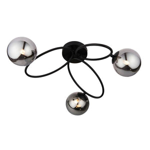 Ellipse 3 Light Semi Flush Ceiling Light - Black