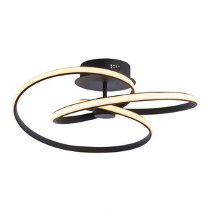 Dune 1 Light Semi Flush Ceiling Light - Black