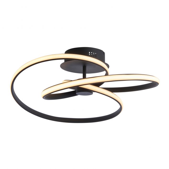 Dune 1 Light Semi Flush Ceiling Light - Black