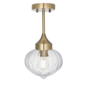 Addington 1 Light Flush Ceiling Light - Brass
