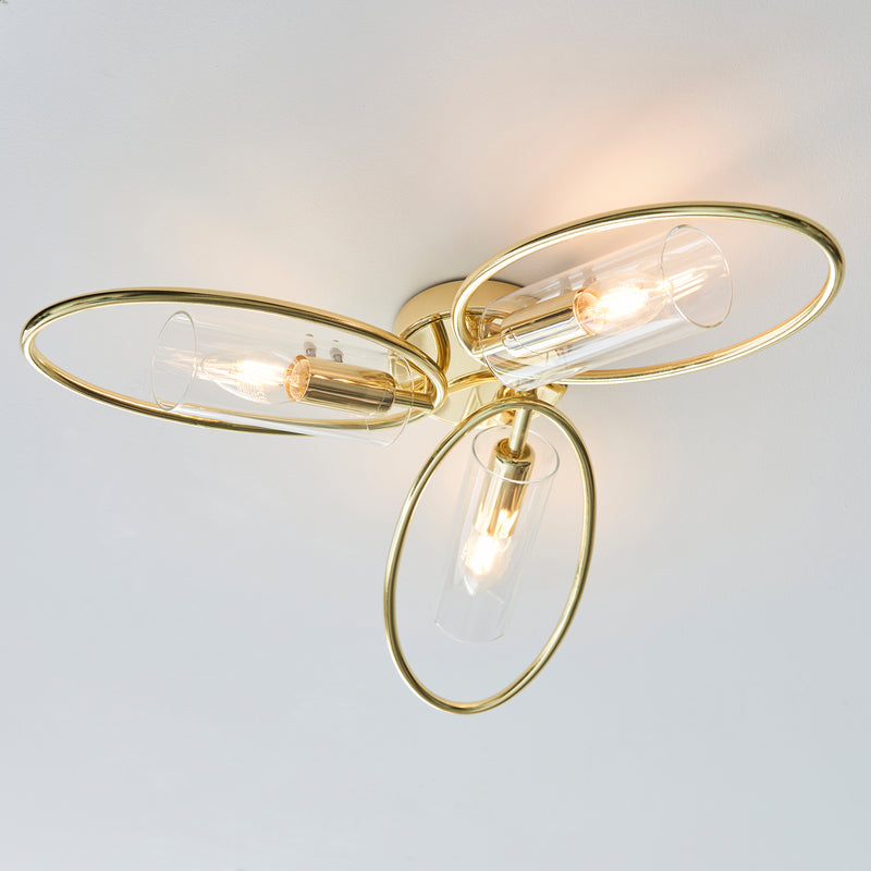 Amari 3 Ceiling - Polished Brass