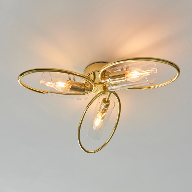 Amari 3 Ceiling - Polished Brass