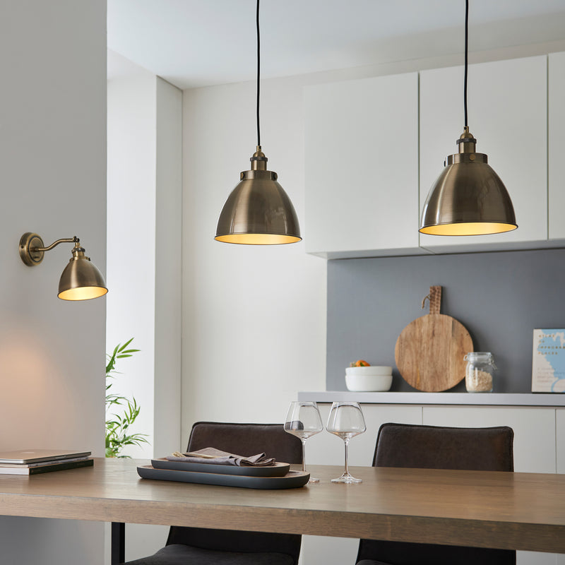 Franklin Small Pendant Light - Antique Brass