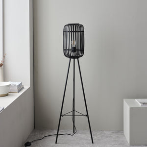 Mathias Bamboo Floor Light - Black