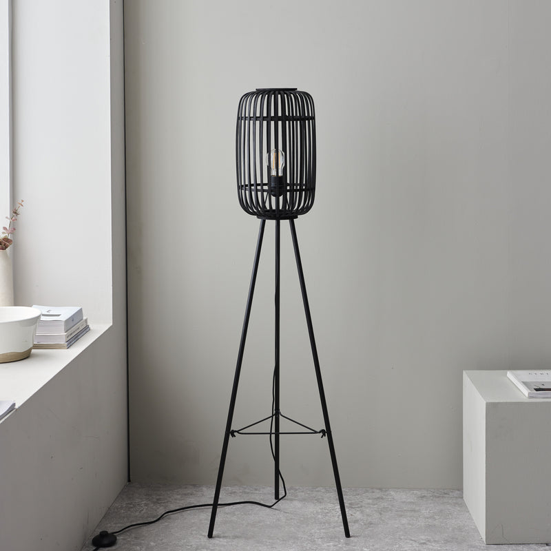 Mathias Bamboo Floor Light - Black