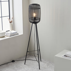 Mathias Bamboo Floor Light - Black