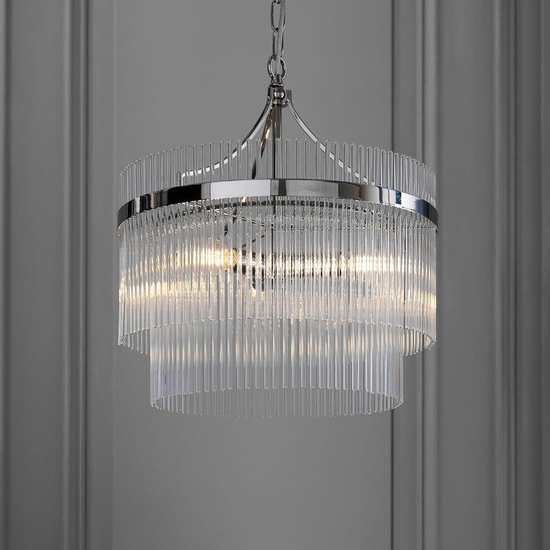 Marietta 3 Pendant Light - Bright Nickel