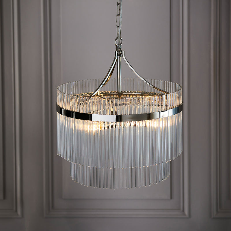 Marietta 3 Pendant Light - Bright Nickel