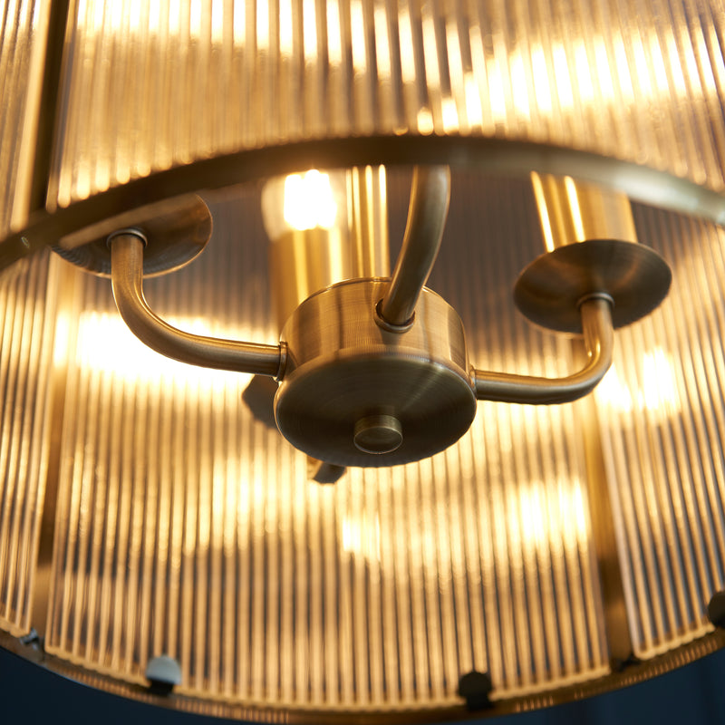 Lambeth Ribbed 4 Light Pendant