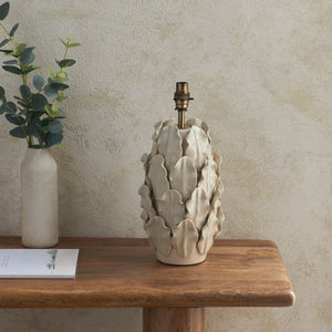 Layered Leaf Large Table Lamp Base - Ivory Crackle