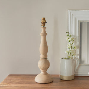Hidcote Table Lamp Base - Natural Wood