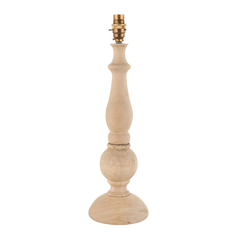 Hidcote Table Lamp Base - Natural Wood