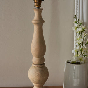 Hidcote Table Lamp Base - Natural Wood