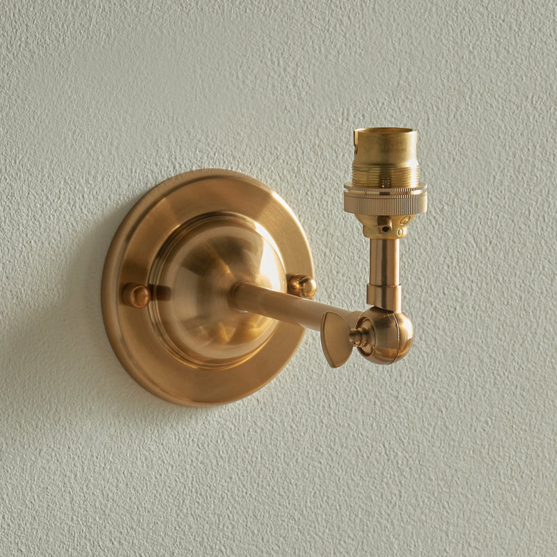 Dome Wing Wall Light Fitting - Aged Brass