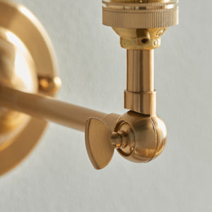 Dome Wing Wall Light Fitting - Aged Brass