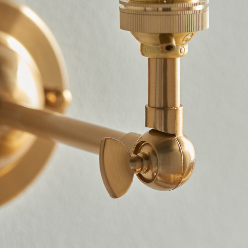 Dome Wing Wall Light Fitting - Aged Brass