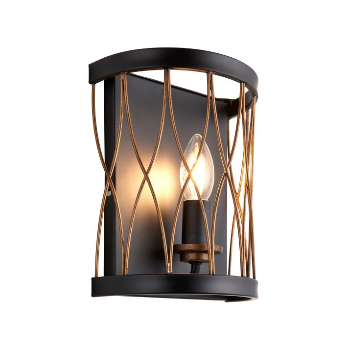 Heston 1 Light Wall Light - Black
