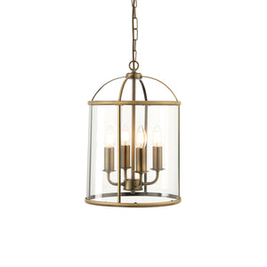 Lambeth 4 Pendant Light - Antique Brass