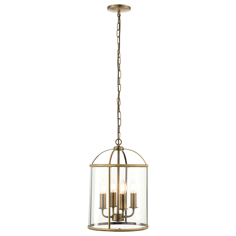 Lambeth 4 Pendant Light - Antique Brass